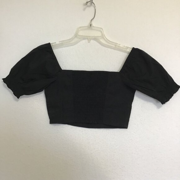 Sunday Best Countess Black Cropped Milkmaid Top Size XS - Picture 9 of 13